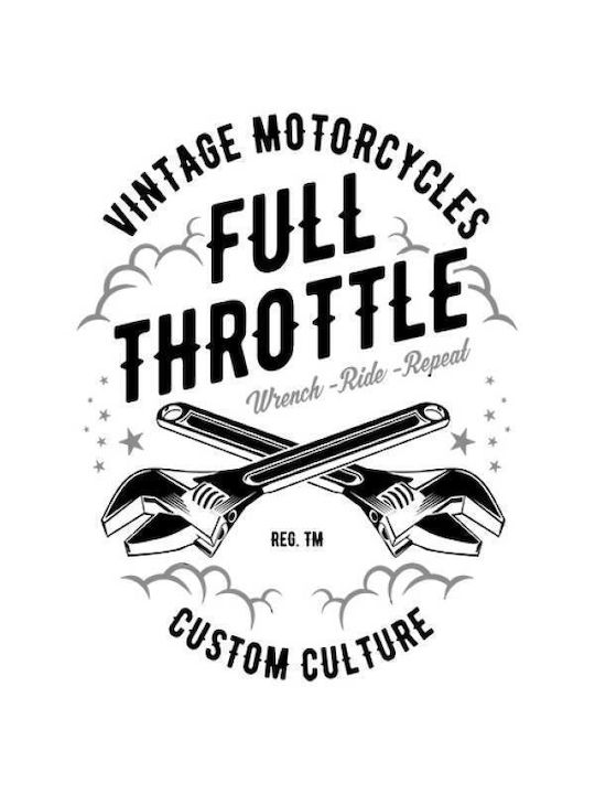 Takeposition Full Throttle T-shirt Bărbătesc cu Mânecă Scurtă Alb