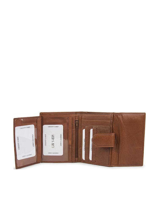 Small Leather Women's Wallet Classic Tabac Brown