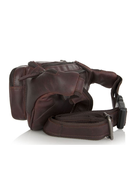 Leather Waist Bag Dark Brown