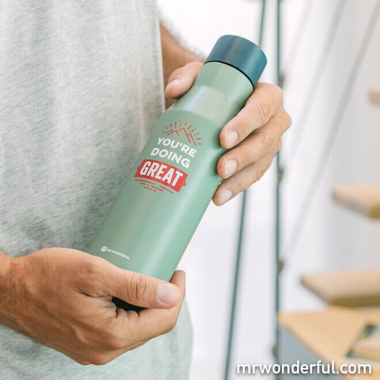 Mr. Wonderful You're Doing Great Μπουκάλι Θερμός Ανοξείδωτο 500ml Πράσινο