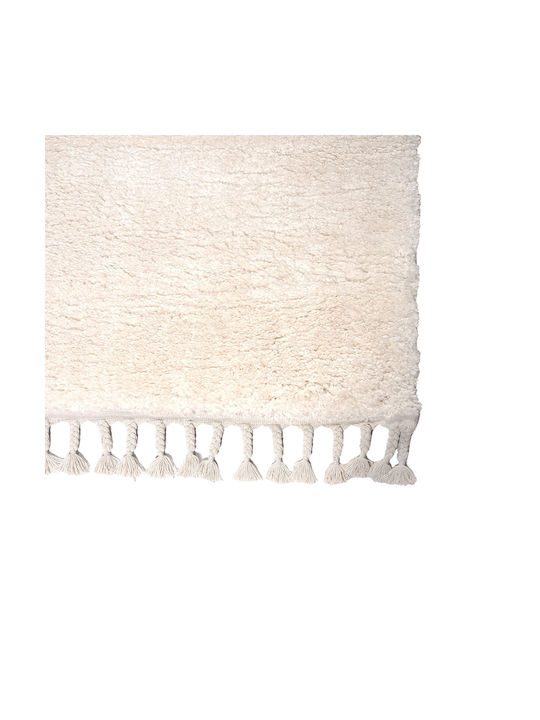 Polcarpet Soft Σετ Shaggy Χαλιά Κρεβατοκάμαρας Cream 3τμχ