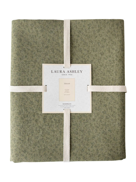 Laura Ashley Wild Clematis Linen Tablecloth Green 140x240cm