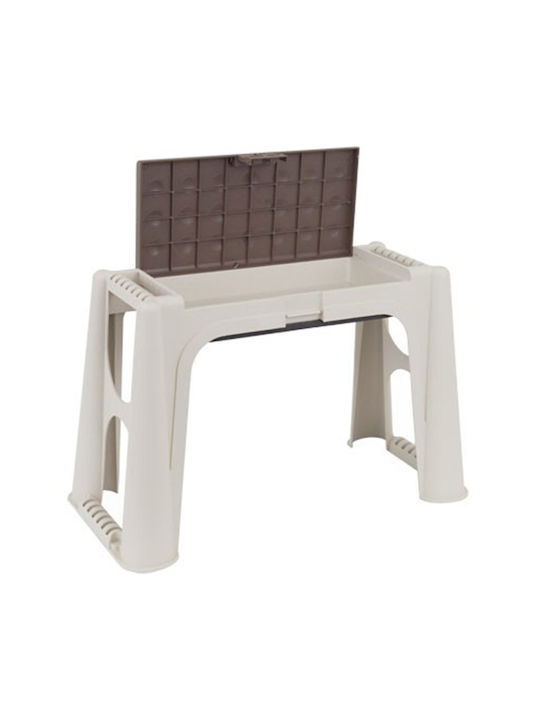 Plastic Garden Stool J58 Beige 58x29x37cm