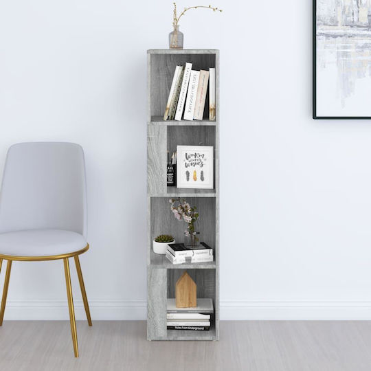 Eckbibliothek Grau Sonoma 33x33x132cm