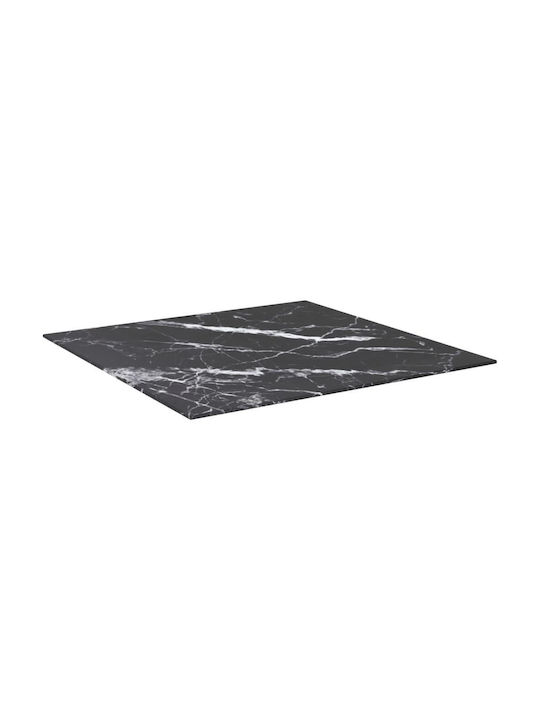 vidaXL Square Table Surface made of Glass Black 70x70cm 322272 1pcs