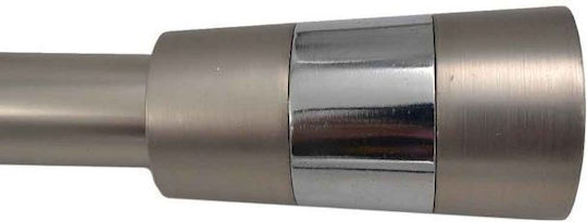 Sidirela Πτυσσόμενο Μεταλλικό Κουρτινόξυλο Nickel Μονό Φ25mm 180-360εκ. Νίκελ