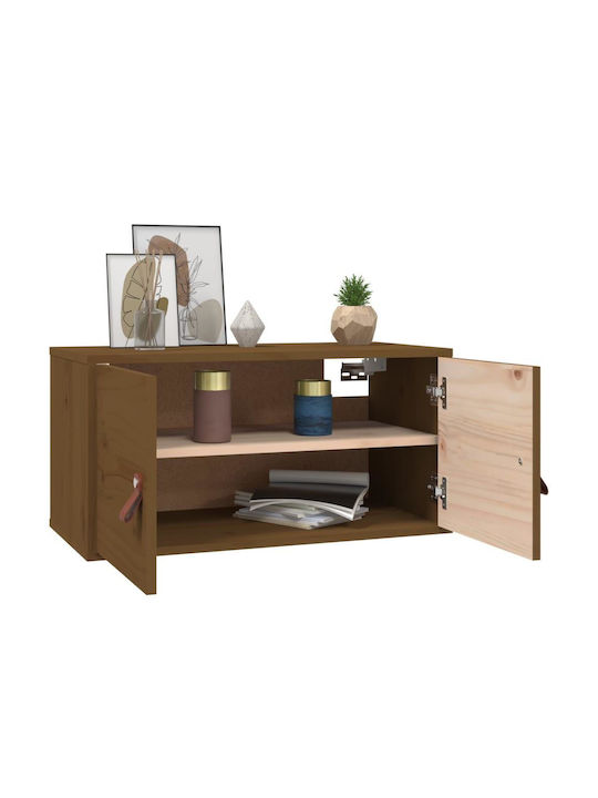 Hängendes Wohnzimmer Nischenschrank aus Massivholz Braun Meliert 60x30x30cm
