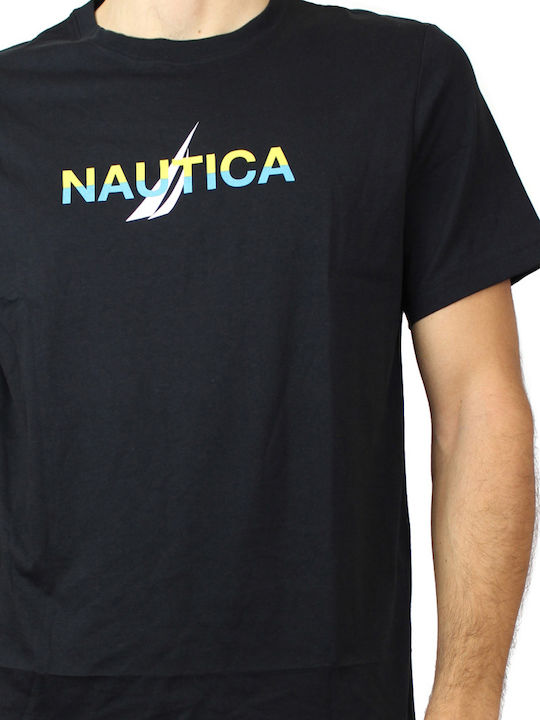 Nautica T-shirt Bărbătesc cu Mânecă Scurtă Negru UKSN01-018