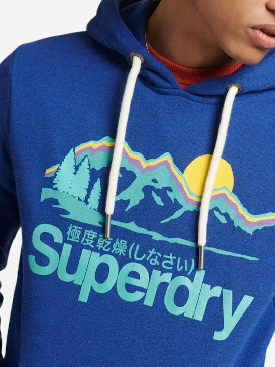 Sweatshirt with Hood Bright Blue Grit