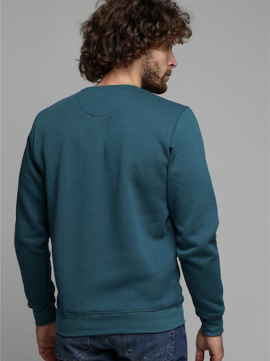 Double Herren Sweatshirt Petrol Blau