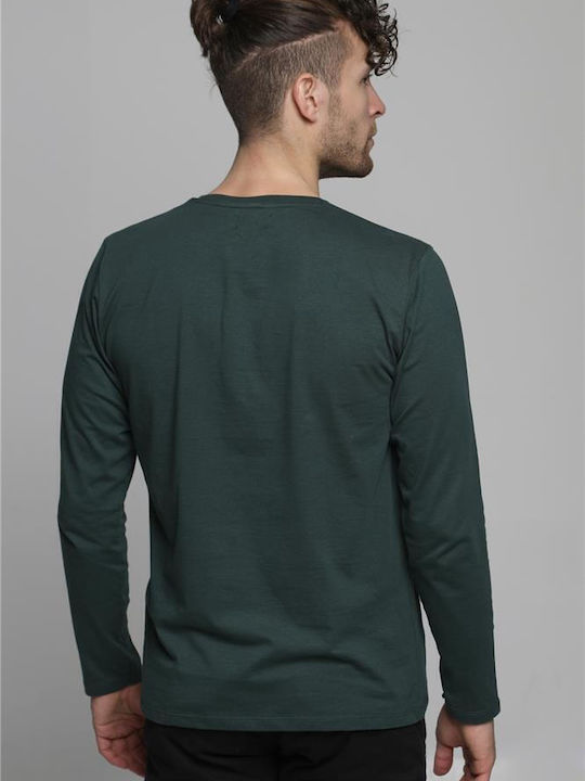 Double Men's Long Sleeve Blouse Forest Green