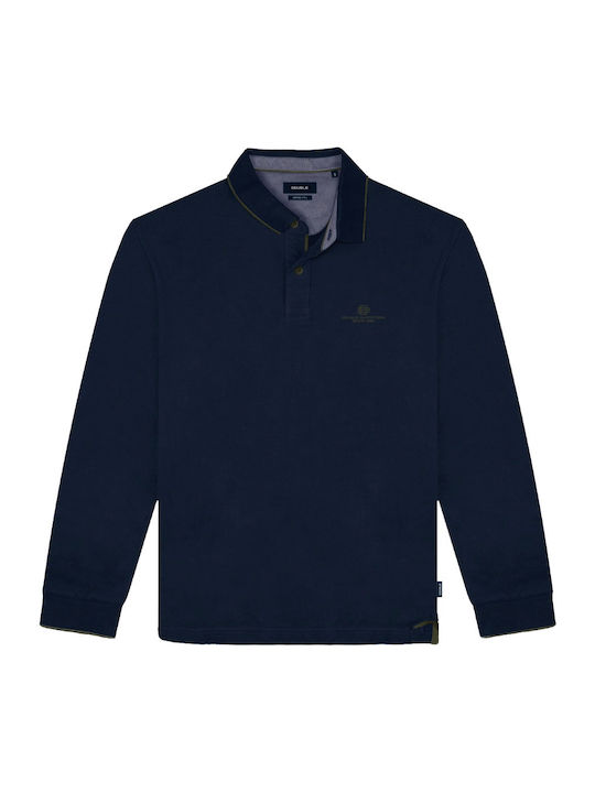 Polo Long Sleeve Blouse Navy Blue / Yellow