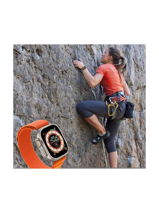 Tech-Protect Nylon Pro Armband Stoff Orange / Mousy (Apple Watch 42/44/45mm) THP1569