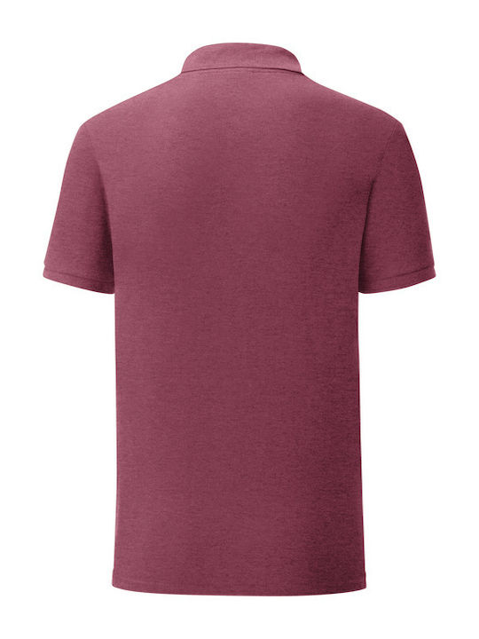 Fruit of the Loom Iconic Men's Short Sleeve Promotional Blouse Burgundy