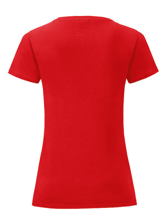 Fruit of the Loom Iconic 150 Women's Short Sleeve Promotional T-Shirt Red