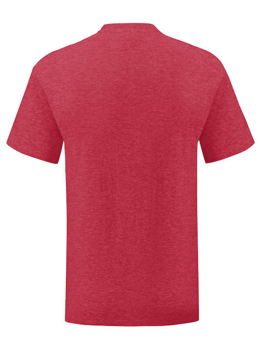 Fruit of the Loom Iconic 150 T Men's Short Sleeve Promotional T-Shirt Heather Red