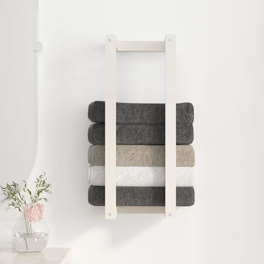 vidaXL Ράγα Μπάνιου Μονή Επιτοίχια με Βίδες ​60x60cm Λευκή
