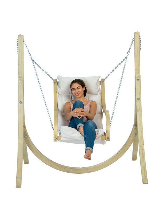 Fat Fabric Swing Ecru with 120kg Maximum Weight Capacity L158xW60xH111cm