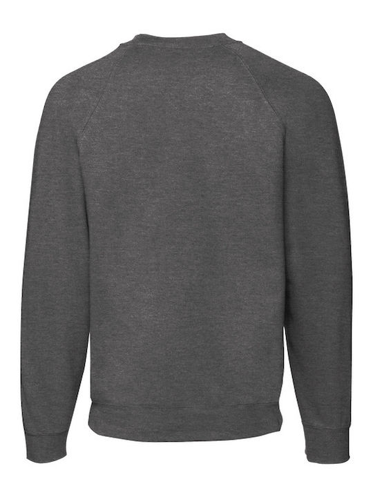 Fruit of the Loom Classic Raglan Men's Long Sleeve Promotional Sweatshirt Dark Heather Grey