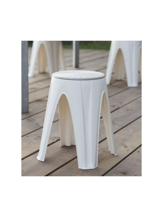 Plastic Garden Stool Girotondo White 35x35x45.5cm Plastic Garden Stool Girotondo White 35x35x45.5cm