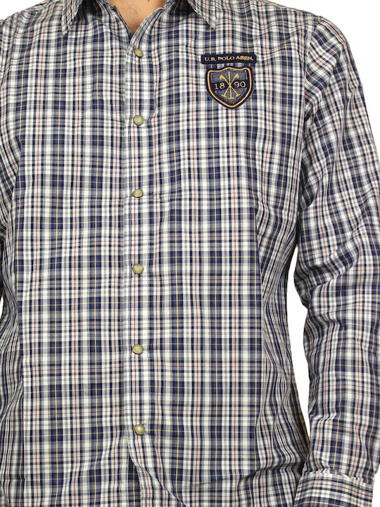 U.S. Polo Assn. Men's Shirt Long Sleeve Cotton Checked Multicolour