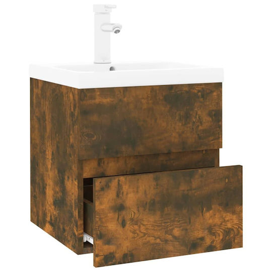 vidaXL Countertop with Sink L41xW38.5xH45cm Smoky Oak