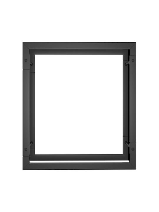 vidaXL Metallic Firewood Shelf 50x28x56cm Black