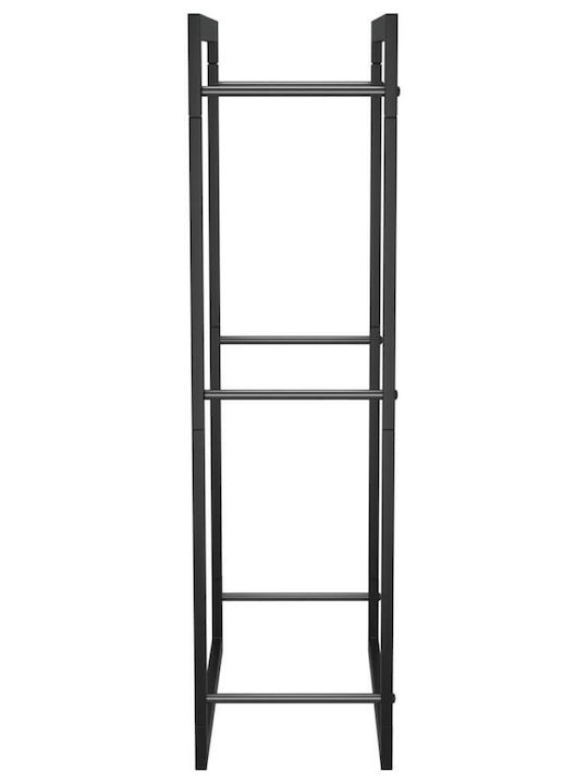 vidaXL Metallic Firewood Shelf 50x28x94cm Black