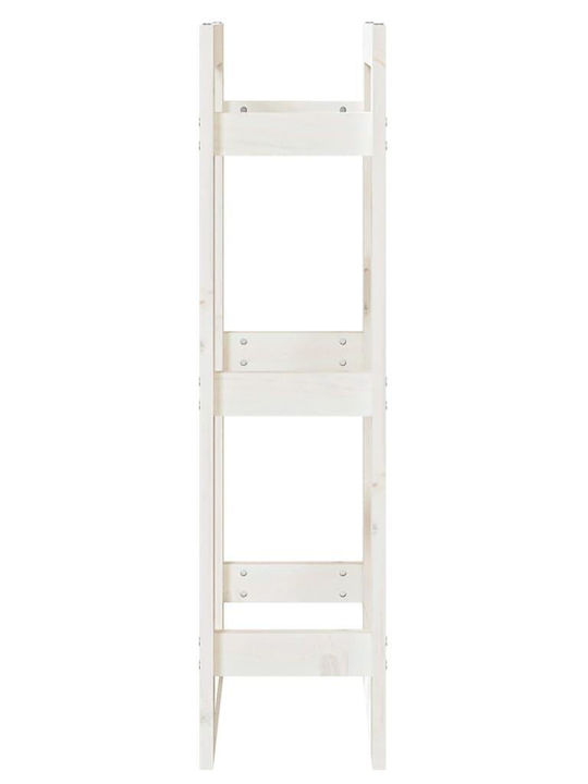 vidaXL Metalic Raft Depozitare lemne 41x25x100cm Alb