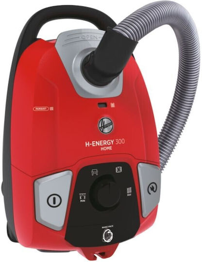 Hoover HE310HM 011 Ηλεκτρική Σκούπα 850W με Σακούλα 3.5lt Κόκκινη