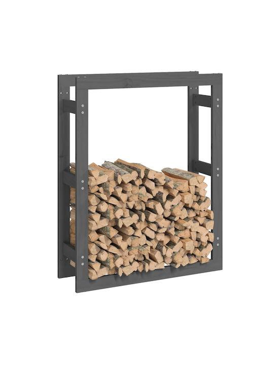 vidaXL Ξύλινο Κουτί Αποθήκευσης Ξύλων 80x25x100cm Γκρι