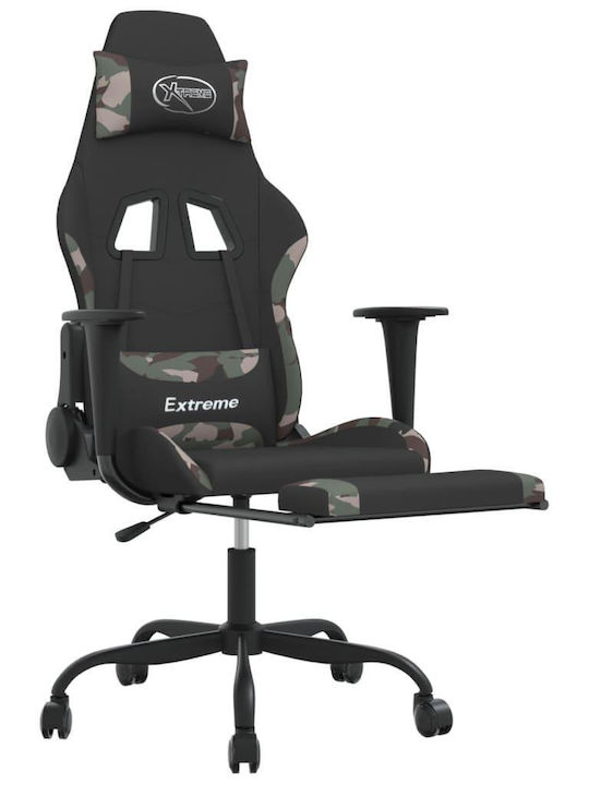 vidaXL 3143732 Fabric Gaming Chair with Footrest Black Camo