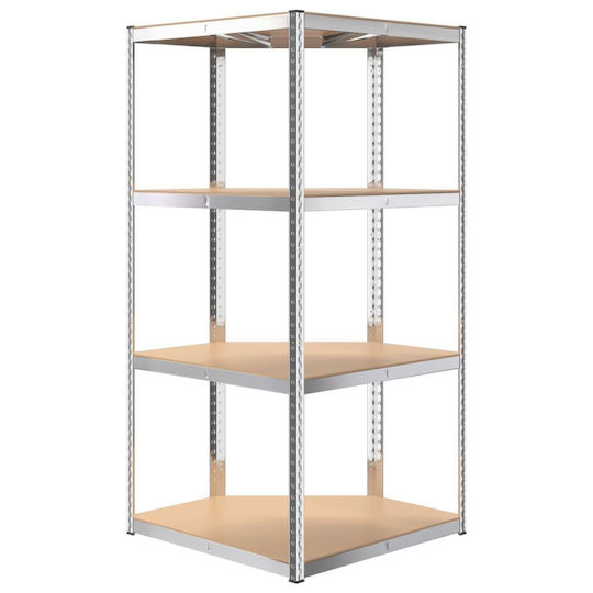 vidaXL Γωνιακή Ραφιέρα Dexion Γαλβανιζέ 75x75x160εκ. με 4 Ράφια Συνολικής Αντοχής 320kg