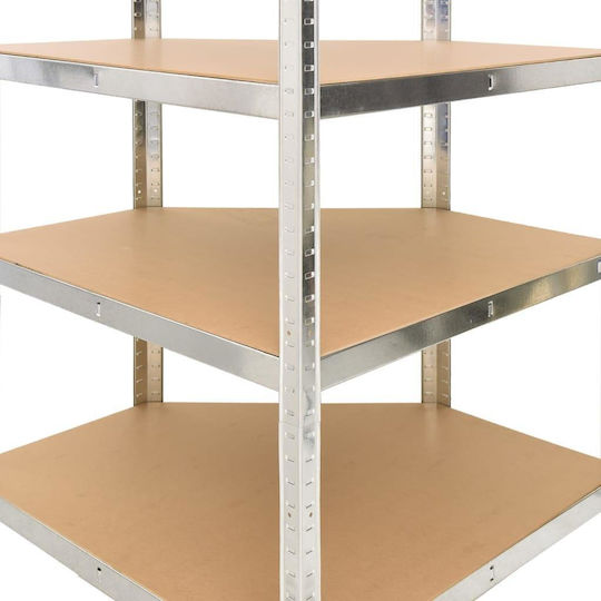 vidaXL Γωνιακή Ραφιέρα Dexion Γαλβανιζέ 75x75x160εκ. με 4 Ράφια Συνολικής Αντοχής 320kg
