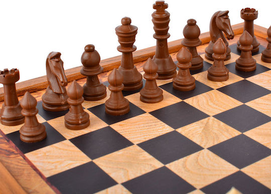 Manopoulos Combo Table din Lemn de Măslin cu Piese 27x27cm