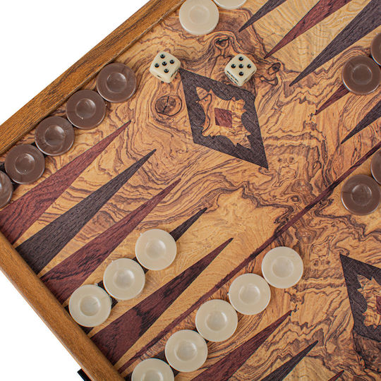 Manopoulos Combo Table din Lemn de Măslin cu Piese 27x27cm
