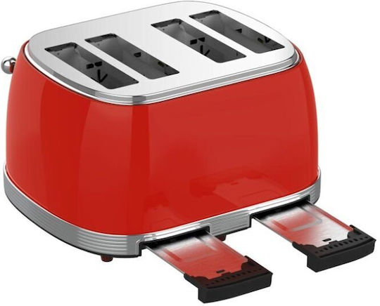 Sogo Φρυγανιέρα 4 Θέσεων 1500W Κόκκινη