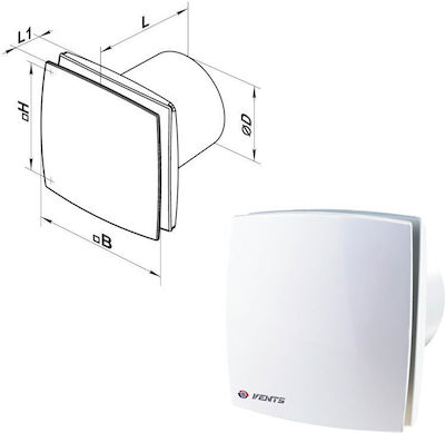 Vents 125 LD 590910.0017 Wall-mounted Ventilator Bathroom 125mm White