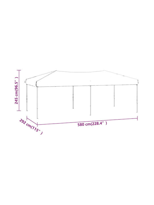 vidaXL Faltbarer Pavillon Garten Charcoal 3x6m