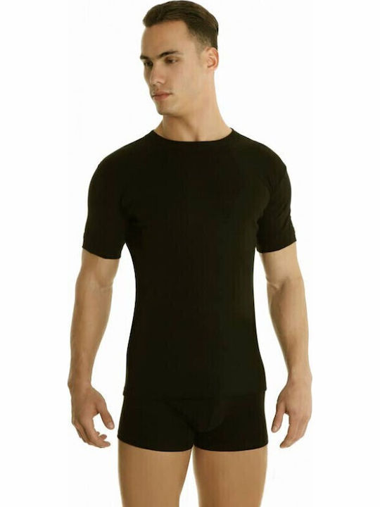 6/602 Men's Undershirt Short-sleeved in Black Color