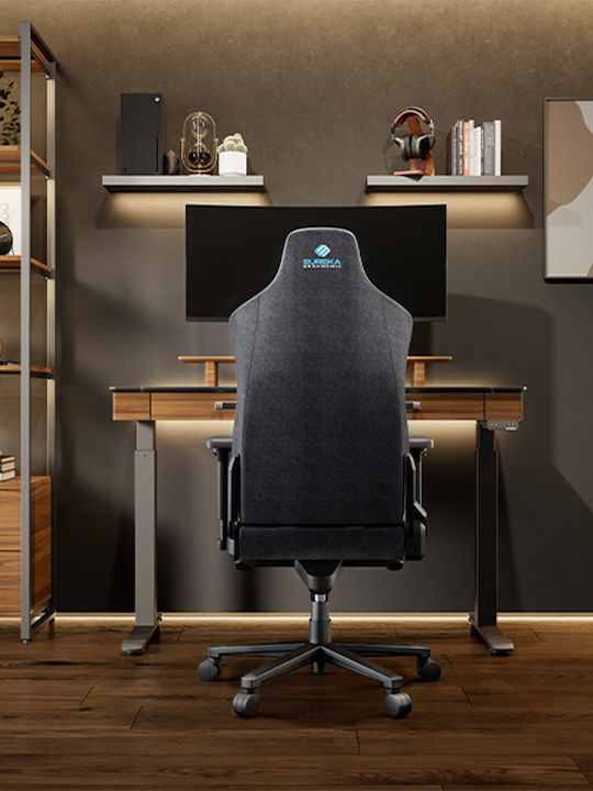 Eureka Ergonomic Python II GC-08 Υφασμάτινη Καρέκλα Gaming με Ρυθμιζόμενα Μπράτσα Μπλε