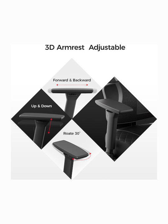 Eureka Ergonomic Norn Fabric Gaming Chair with Adjustable Arms Gray