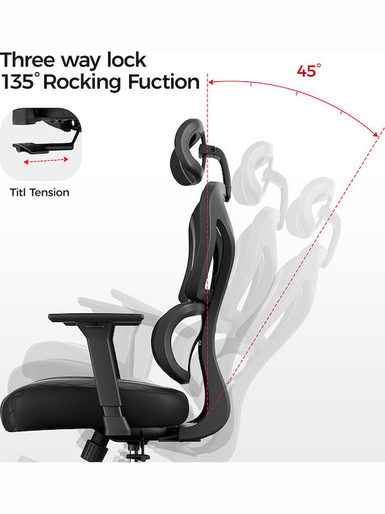 Eureka Ergonomic Norn Fabric Gaming Chair with Adjustable Arms Gray