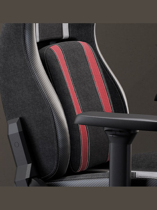 Eureka Ergonomic Python II GC-08 Υφασμάτινη Καρέκλα Gaming με Ρυθμιζόμενα Μπράτσα Κόκκινη