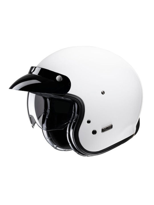 HJC V31 Weißer Motorradhelm Jet ECE 22.06 mit Sunvisor