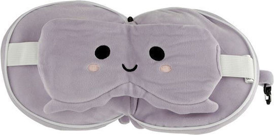 Puckator Octopus Travel Set Mask and Pillow for Kids with Carrying Case Pink