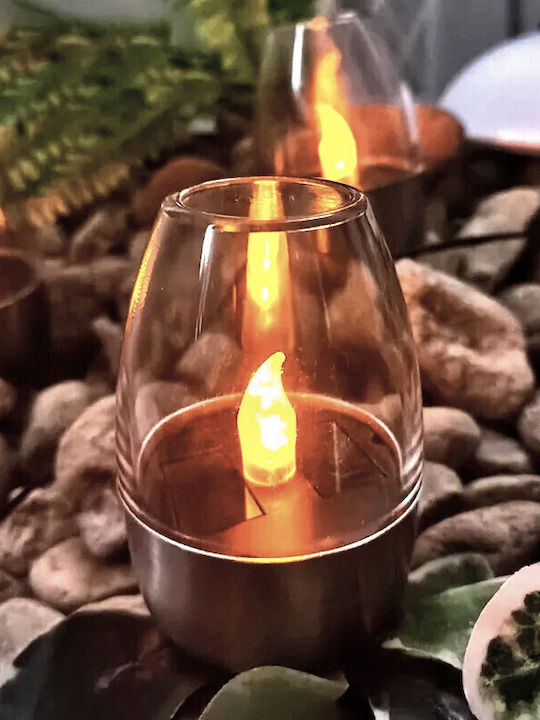 Led7 Solar Christmas Metallic Gray Battery / Electric Candle 7cm LED Waterproof