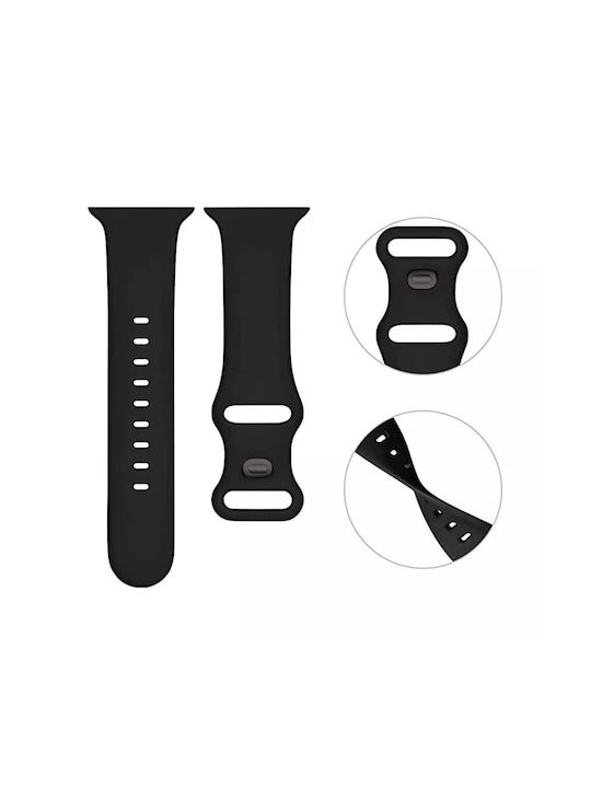 Techsuit Watchband W031 Strap Silicone with Pin Black (Apple Watch 44/45/46mm/Ultra 49mm) KF238579