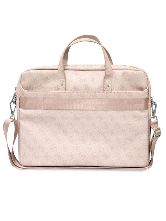 Guess Saffiano 4G Shoulder / Handheld Bag for 16" Laptop Pink