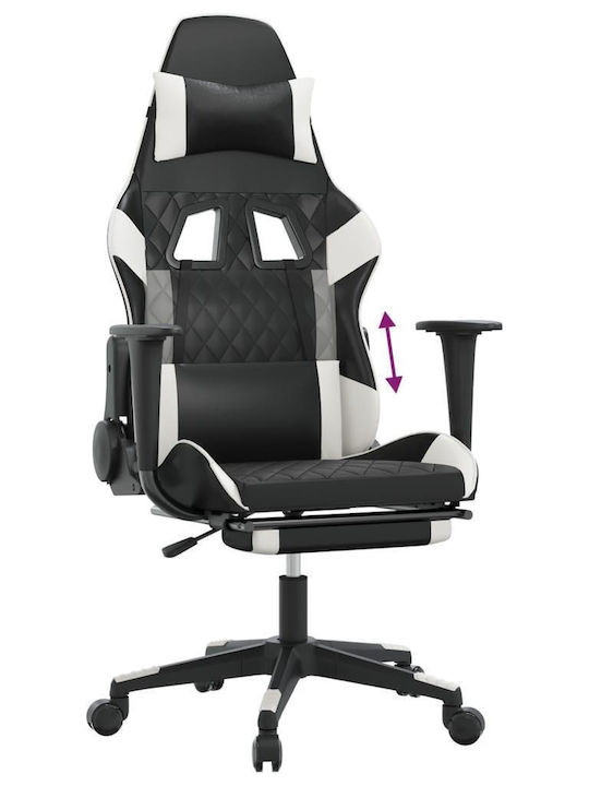 vidaXL 3143769 Gaming Stuhl mit Fußstütze Black / White